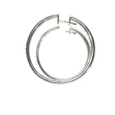 14k White Gold .80ct G SI1 Round Diamond Hoop Earrings